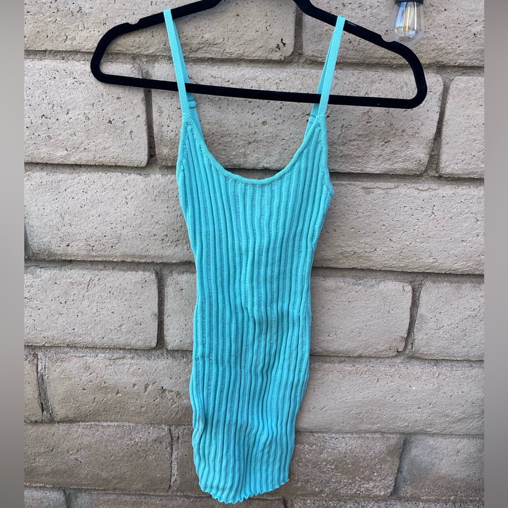 Blue bathing suit coverup dress